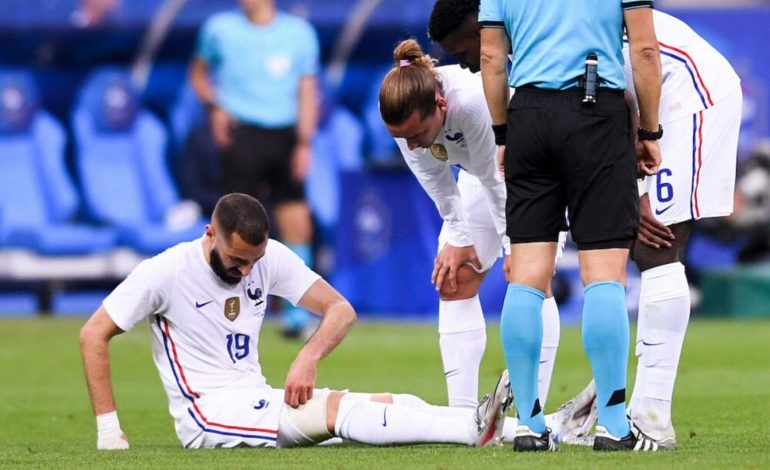 Karim Benzema injured in France’s final Euro 2020 warm up game