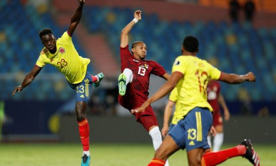 Venezuela hold on for goalless draw against 10-man Colombia