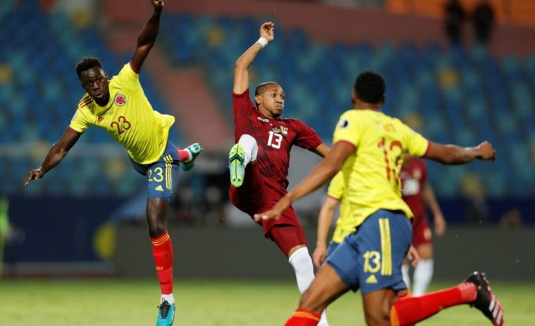 Venezuela hold on for goalless draw against 10-man Colombia